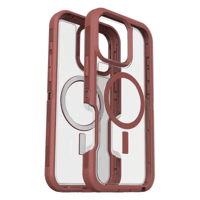 IPhone 16 Pro Max Case | Defender Series XT for MagSafe Brick Red Clear