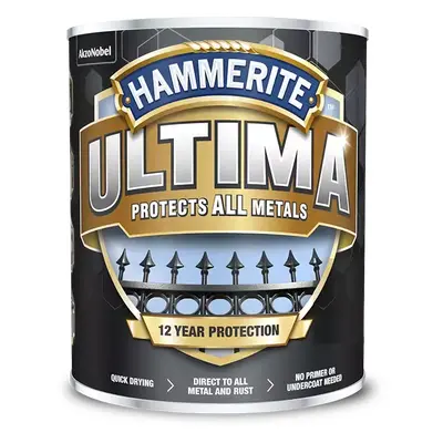 Hammerite Ultima Smooth, Black 750ml, Tough, Durable, Protective Paint , Garden Furniture Paint,