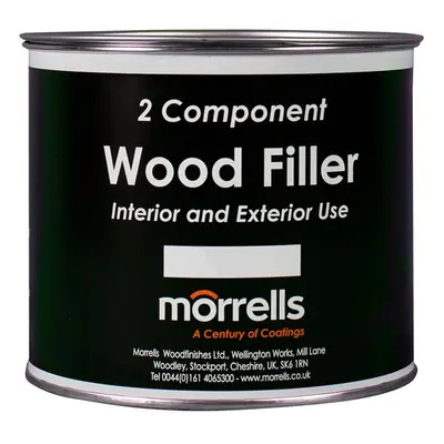 Morrells Two-Part Coloured Wood Fillers, Black 750ml, Shed Filler, Floor Filler, Door Filler, Fu