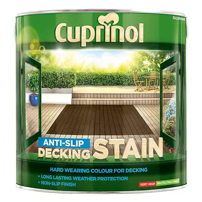 Cuprinol Anti-Slip Decking Stain, Silver Birch 5L, Anti-Slip Stain for Decking, Stains, Decking 