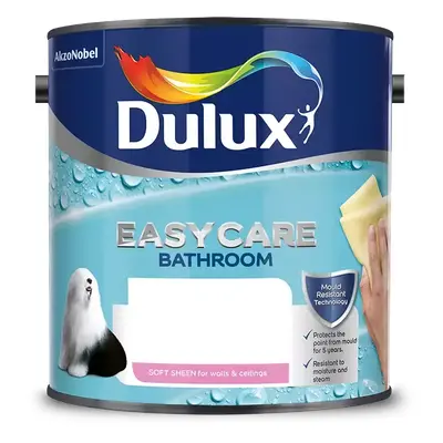 Dulux Easycare Bathroom Soft Sheen Emulsion Paint, Misty Mirror 2.5L, Paints, Wall and Ceiling P