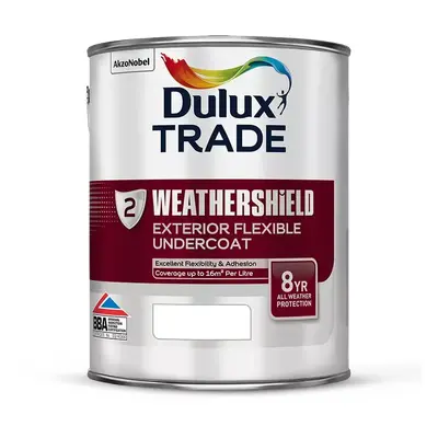 Dulux Trade Weathershield Exterior Flexible Undercoat, Brilliant White 5L, Primers, Cladding Coa