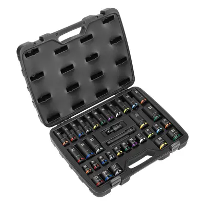 Sealey 34 Piece 1/2" Drive Colour Coded Impact Socket Set