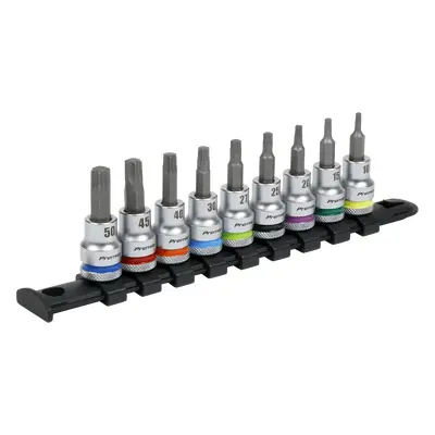 Sealey 9 Piece Colour Coded 3/8" Drive Torx Socket Bit Set