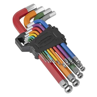 Sealey 13 Piece Jumbo Ball End Anti Slip Colour Coded Hex Key Set