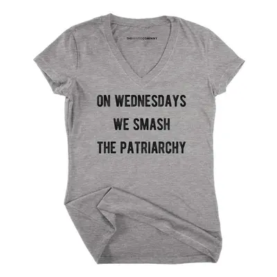 On Wednesdays We Smash The Patriarchy Fitted V-Neck Feminist T-Shirt