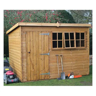 10' x 6' Traditional Heavy Duty Shiplap Pent Wooden Garden Shed (3.05m x 1.83m)