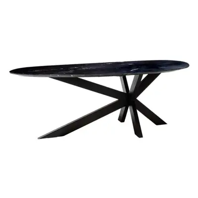 Tornado Black Marble Dining Table