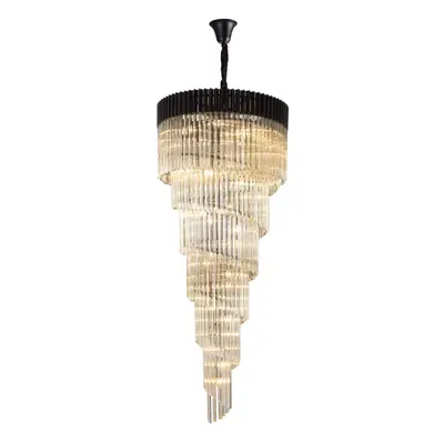 Chelsea Sculpted Glass Black Stairwell Chandelier