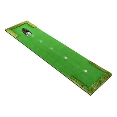 Hillman PGM Portable Artificial Turf Golf Putting Green with Auto-Return Putting Cup