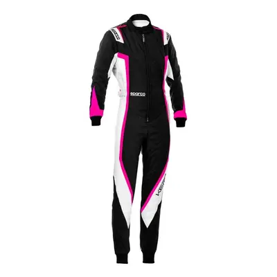 Sparco Kerb Lady Kart Suit - 150cm, Black / White / Magenta