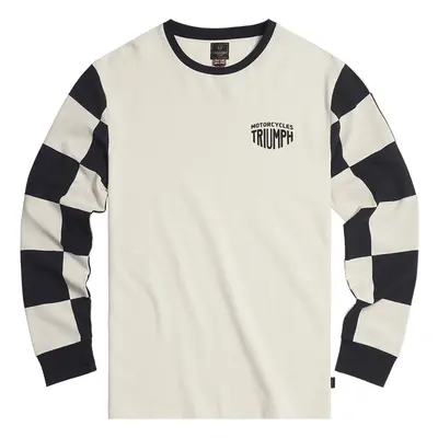 Triumph Harker L/Sleeved T-Shirt Bone / Black | Triumph Motorcycle Clothing