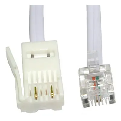 2m RJ11 to BT Plug 2 Wire Crossover Modem Cable