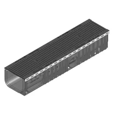 Hauraton Recyfix PLUS 200 D400 Channel & HeelSafe Ductile Iron Grating - 1000mm Plastic