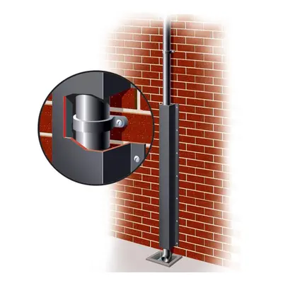 Galvanised Gas & Copper Pipe Protector 50mm x 50mm x 1.2m - Black Galvanised Steel JML