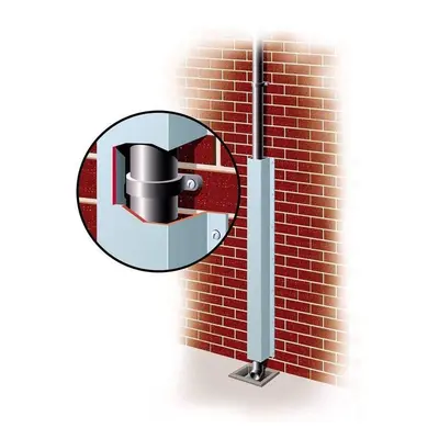 Galvanised Gas & Copper Pipe Protector 50mm x 50mm x 1.2m - Anthracite Grey Galvanised Steel JML