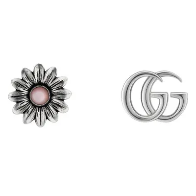 Gucci GG Marmont Sterling Silver Pink Mother of Pearl 15mm Earrings D