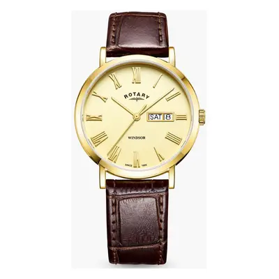 Rotary Watch Windsor Gold PVD Plated Mens - Gold