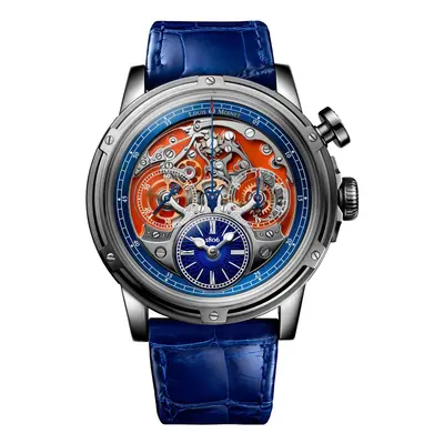 Louis Moinet Watch Memoris Superlight Blue Orange Limited Edition - Orange