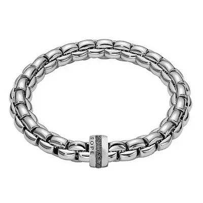 Fope Eka 18ct White Gold 0.74ct Black Diamond Bracelet D - XS