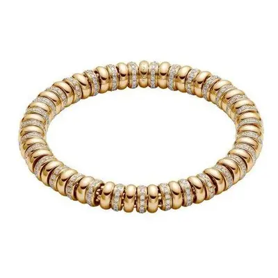 Fope Flex'it Solo 18ct Yellow Gold 2.80ct Diamond Bracelet - L