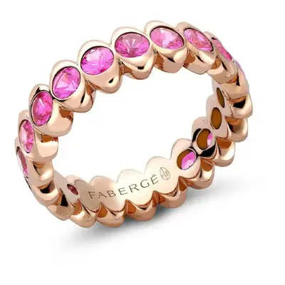 Faberge Colours of Love Cosmic Curve 18ct Rose Gold Pink Sapphire Eternity Ring - 57