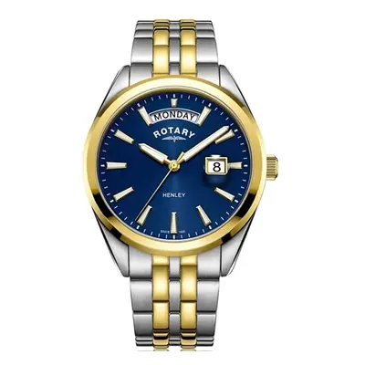 Rotary Watch Henley Two Tone Gold PVD Mens - Blue