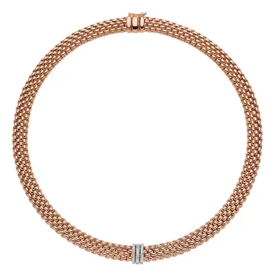 Fope Panorama 18ct Rose Gold 0.23ct Diamond Rondelle Necklace