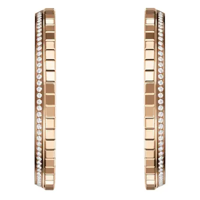 Chopard Ice Cube 18ct Rose Gold 0.66ct Diamond Large Hoop Earrings