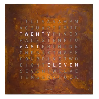 QLOCKTWO Earth 180 Creators Edition Rust Wall Clock