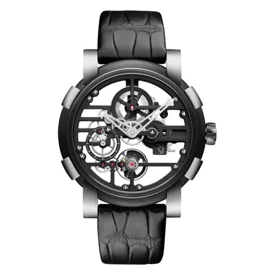 RJ Watches Skylab Skeleton Steel Black Limited Edition - Black