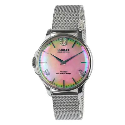 U-Boat Watch Rainbow 38 Pink SS Bracelet D - Pink