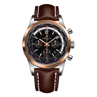 Breitling Watch Transocean Unitime Pilot Black Red Gold - Black