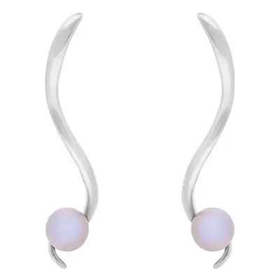 Sarah Jordan Sterling Silver Freshwater Pearl Swirls And Pearls Ringlet Drop Earrings