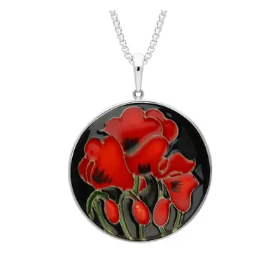 Sterling Silver Moorcroft Forever England 4 Round Necklace - Silver