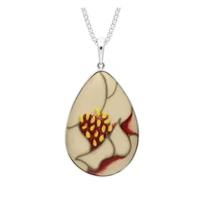 Sterling Silver Moorcroft Eyes For You Pear Necklace - Silver