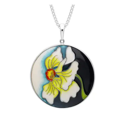 Sterling Silver Moorcroft Actaea Round Necklace - Silver