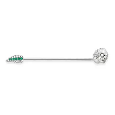 Faberge x Beetlejuice Beetlejuice 18ct White Gold Emerald Straight Headworm Collar Bar