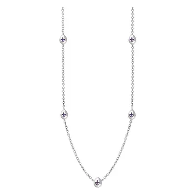 18ct White Gold Blue John Fleur De Lis Link Disc Chain Necklace - Option1 Value White Gold