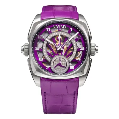 Cyrus Klepcys GMT Titanium Royal Purple Alligator Watch