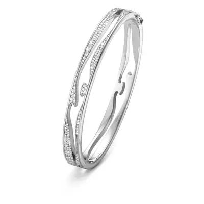 Georg Jensen Fusion 18ct White Gold 1.47ct Diamond Open Bangle