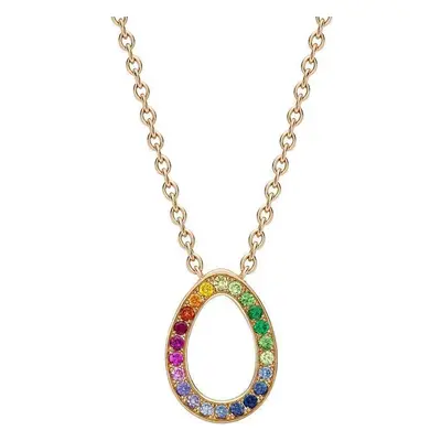 Faberge Colours of Love Sasha 18ct Rose Gold Rainbow Gemstone Egg Necklace