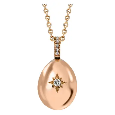 Faberge Essence 18ct Rose Gold 0.08ct Diamond Heart Egg Pendant Exclusive Edition