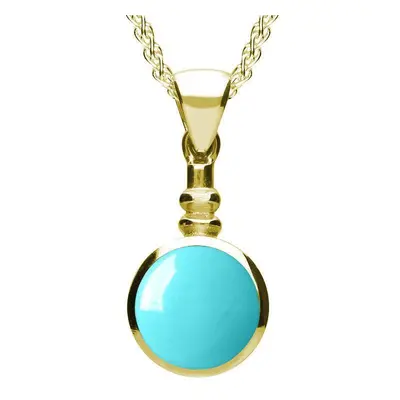 9ct Yellow Gold Turquoise Bottle Top Necklace