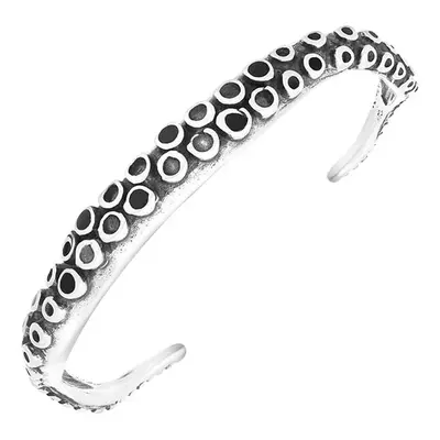 18ct White Gold Whitby Jet Tentacle Bangle