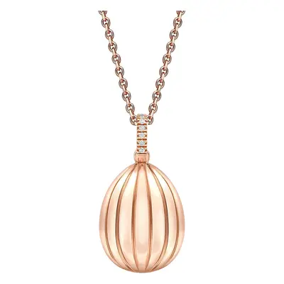 Faberge Colours of Love 18ct Rose Gold Diamond Ruby Fluted 180 Limited Edition Egg Pendant