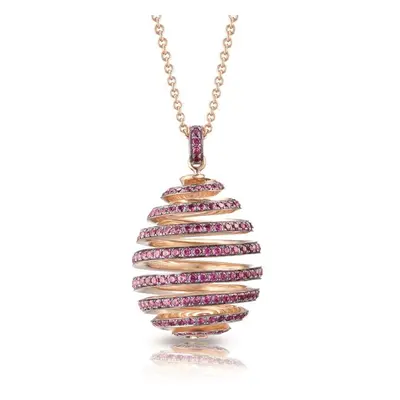 Faberge Essence Spiral 18ct Rose Gold Ruby Pendant