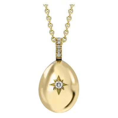 Faberge Essence 18ct Yellow Gold 0.08ct Diamond Heart Egg Pendant Exclusive Edition