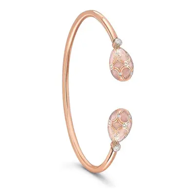 Faberge Palais Tsarskoye Selo 18ct Rose Gold Diamond Open Set Bangle