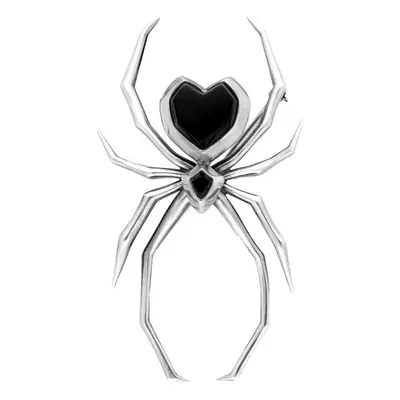 Sterling Silver Whitby Jet Unique Gothic Spider Brooch